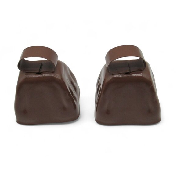 JAMBOREE USA Pair of Brown Metal COWBELLS Goat Bells from Wheeling West Virginia - Picture 7 of 10